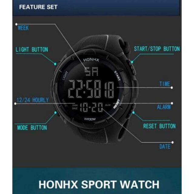 完売HONHX 腕時計 ダイバーズウォッチ 3気圧防水 デジタル腕時計 新品 腕時計(デジタル)