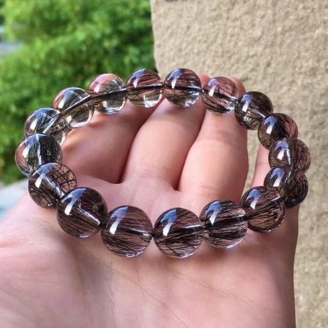 特別訳あり特価】 ⭐︎【天然】ブラックルチルクォーツ 12.4mm