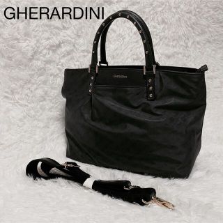 ゲラルディーニ(GHERARDINI)の✨未使用品・極美品✨ゲラルディーニ　総柄　バイーラ　ハンドバッグ　2way 黒色(ハンドバッグ)