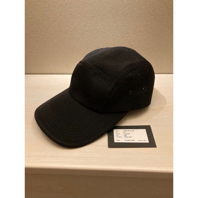 ESSAY Long Brim Jet Cap(WOOL) ブラック メンズの帽子(キャップ)の商品写真