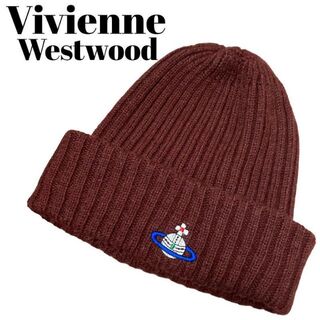 ヴィヴィアンウエストウッド(Vivienne Westwood)の【高級】Vivienne Westwood オーブ ニット帽 ビーニー ロゴ刺繍(ニット帽/ビーニー)