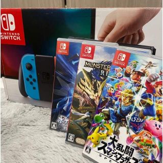 ニンテンドースイッチ(Nintendo Switch)のNintendo Switch 本体ニンテンドースイッチ本体＋カセット3個セット(家庭用ゲーム機本体)