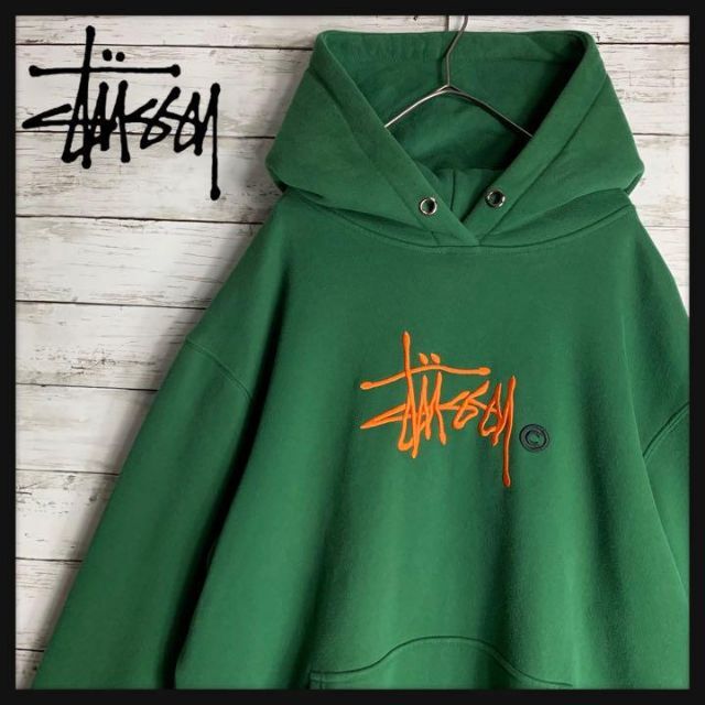 stussy ステューシー 刺繍 プルオーバーフーディ パーカー Lサイズ相当