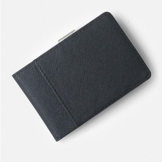 マネークリップ メンズ 財布 二つ折り　ブルー(マネークリップ)
