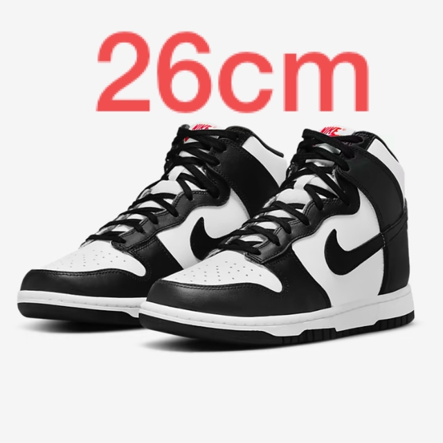 NIKE WMNS DUNK HIGH BLACK AND WHITE 26cm