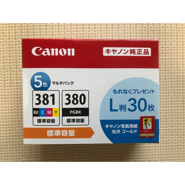 Canon(キヤノン)の★Canon 純正インク BCI-381+380/5MP 5色パック L判つき★ インテリア/住まい/日用品のオフィス用品(オフィス用品一般)の商品写真