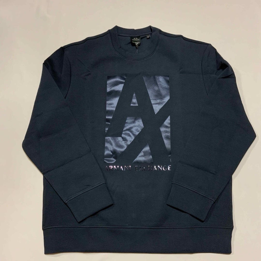 ARMANI EXCHANGE(アルマーニエクスチェンジ)の洗練されたデザイン　ARMANI EXCHANGE　スウェット　ネイビー　XXL メンズのトップス(スウェット)の商品写真