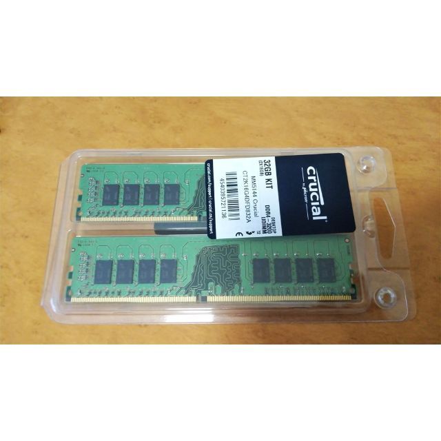 クルーシャル製　CT2K24　DDR4 PC4-25600 32GB 2枚組] スマホ/家電/カメラのPC/タブレット(PCパーツ)の商品写真