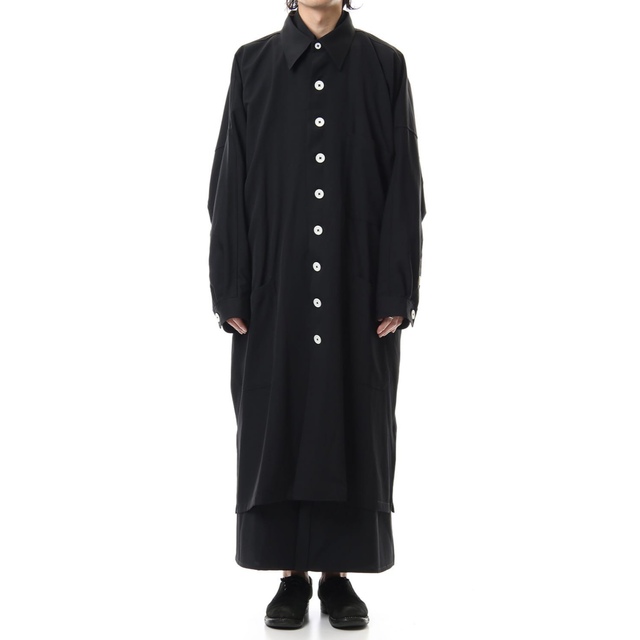 Yohji Yamamoto POUR HOMME 白釦ロングシャツ | フリマアプリ ラクマ