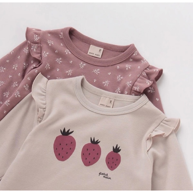 petit main(プティマイン)のアソートロンＴ2枚セット キッズ/ベビー/マタニティのキッズ服女の子用(90cm~)(Tシャツ/カットソー)の商品写真