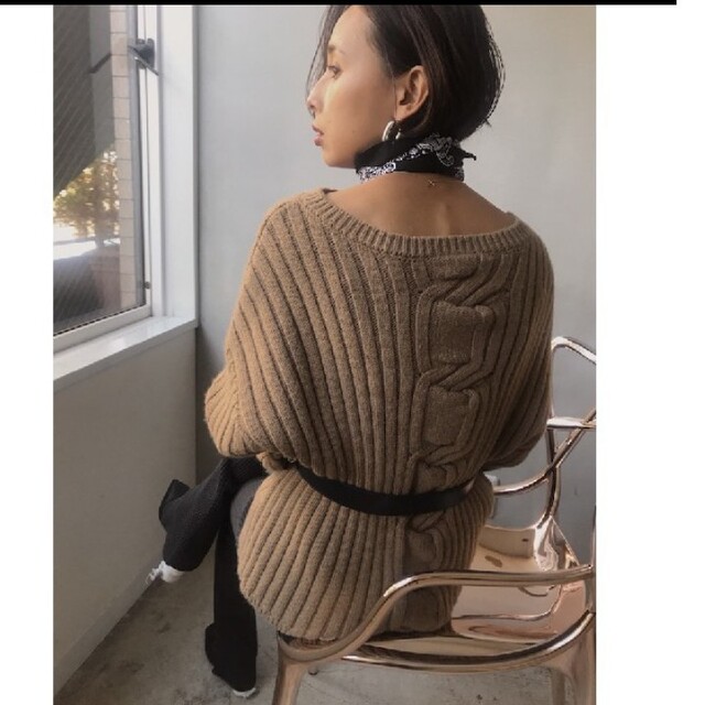 Ameri vintage HUG KNIT 完売ベージュ