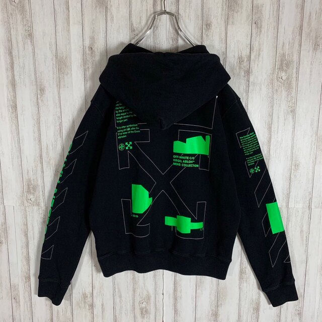 OFF-WHITE(オフホワイト)の【即完売モデル】OFF-WHITE  正規品 クロスアロー 両面ロゴ パーカー  メンズのトップス(パーカー)の商品写真