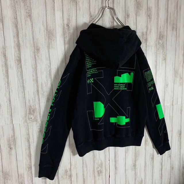 OFF-WHITE(オフホワイト)の【即完売モデル】OFF-WHITE  正規品 クロスアロー 両面ロゴ パーカー  メンズのトップス(パーカー)の商品写真