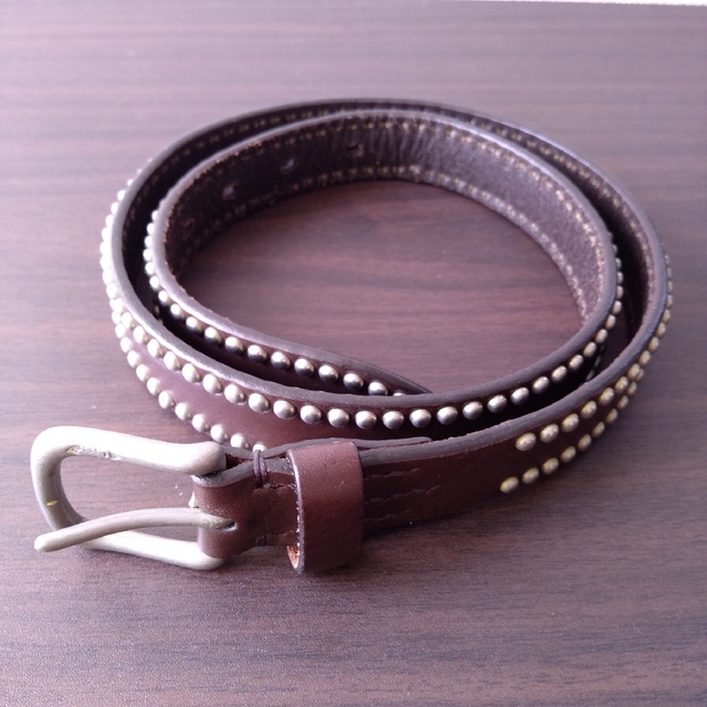 ベルト 【美品】j&m Davidson スタッズベルト ダークブラウン