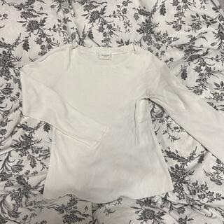 オペークドットクリップ(OPAQUE.CLIP)のvintage basic ribbed tops white (カットソー(長袖/七分))