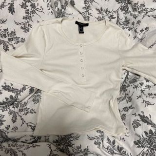 フォーエバートゥエンティーワン(FOREVER 21)のvintage forever21 cropped tops white (カットソー(長袖/七分))