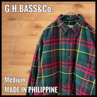 【G.H.BASS】ネルシャツ 長袖 ヘビーネル 厚手ネル フランネル M 古着(シャツ)