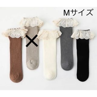 【訳あり】レースフリルソックス　4足セット　Mサイズ(靴下/タイツ)