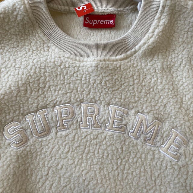 supreme アーチロゴ　ボアフリース　プルオーバー