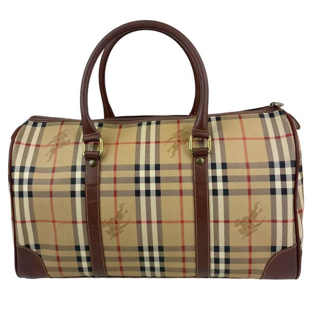 ✨良品 Burberry バーバリー ボストンバッグ ノバチェック キャンバス