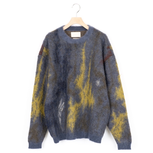 YOKE STILL JACQUARD CREWNECK DUSTY BLUE