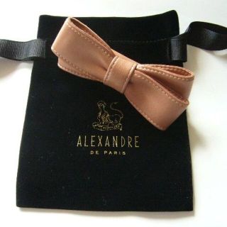 アレクサンドルドゥパリ(Alexandre de Paris)の☆美品☆アレクサンドルドゥパリ●レザー リボンバレッタ(バレッタ/ヘアクリップ)