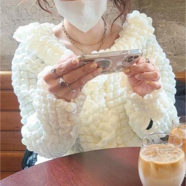 popcorn blouse   nina bubble frill レディースのトップス(シャツ/ブラウス(長袖/七分))の商品写真