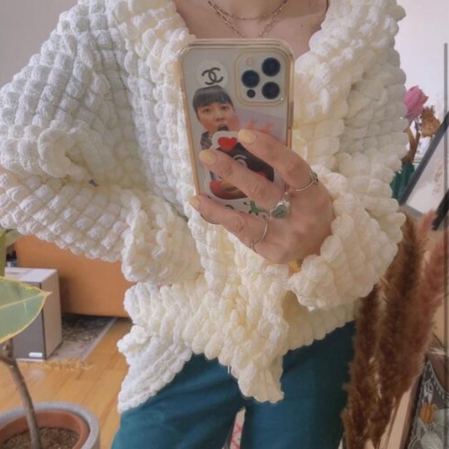 popcorn blouse   nina bubble frill レディースのトップス(シャツ/ブラウス(長袖/七分))の商品写真