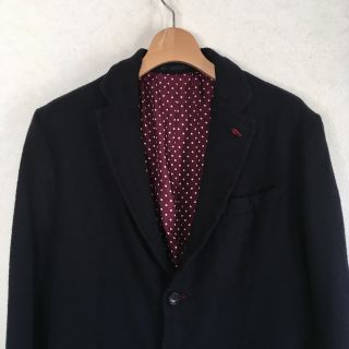 コムデギャルソン(COMME des GARCONS)の美品 コムデギャルソンオム ドット裏地 ウール縮絨2Bジャケット S(テーラードジャケット)