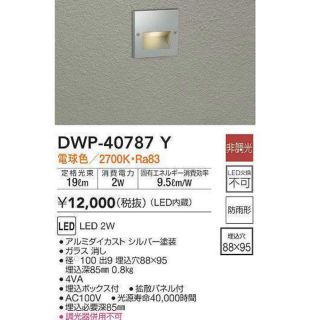 大光電機 LEDアウトドアフットライト DWP40787Y 工事必要(天井照明)