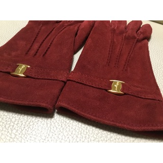 【美品✨】Ferragamo フェラガモ レザー/シルク 高級手袋