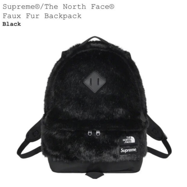 supreme North Face faux fur backpack 黒