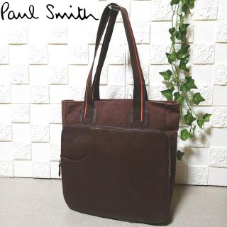 ポールスミス(Paul Smith)の【美品】ポールスミス トートバッグ キャンバス レザー ブラウン 肩掛け(トートバッグ)