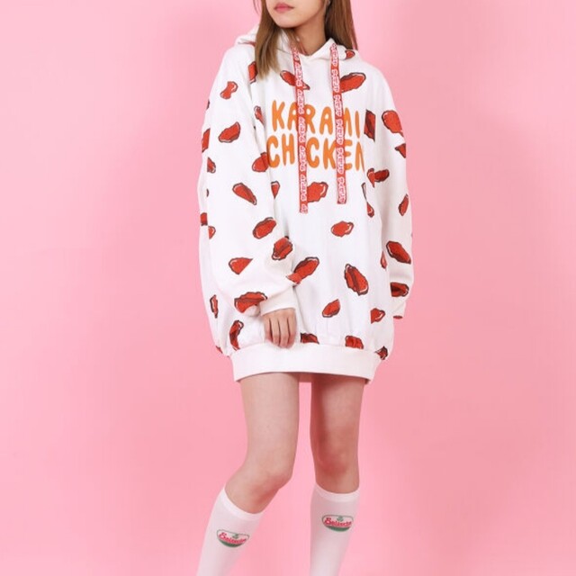 兎田ぺこらCHICKEN HOODIE チキンフーディー / PINK / L