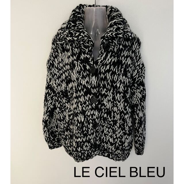 LE CIEL BLEU ミックスカラーニットコート