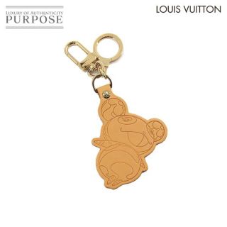 ルイヴィトン(LOUIS VUITTON)の未使用 展示品 ルイ ヴィトン LOUIS VUITTON ポルト クレ パンダ キーホルダー キーリング レザー ベージュ M62637 VLP 90138912(キーホルダー)