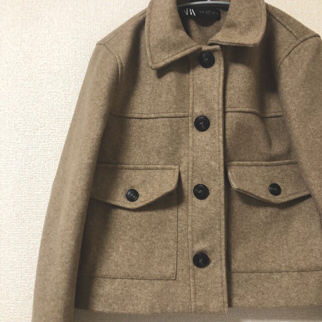 【新未使用タグ付き】完売品 ZARA ソフトジャケット クロップドジャケットM