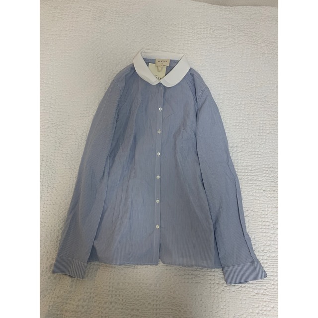 sezane セザンヌ ストライプ 丸襟 ブラウス 長袖 新品未使用 38 【海外