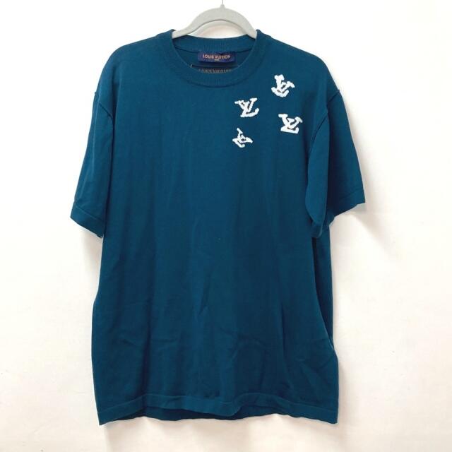 ルイヴィトン LOUIS VUITTON ジャズトランぺッターシグネチャー 1AA4SX トップス クルーネック ニット 半袖Ｔシャツ コットン ブルー系