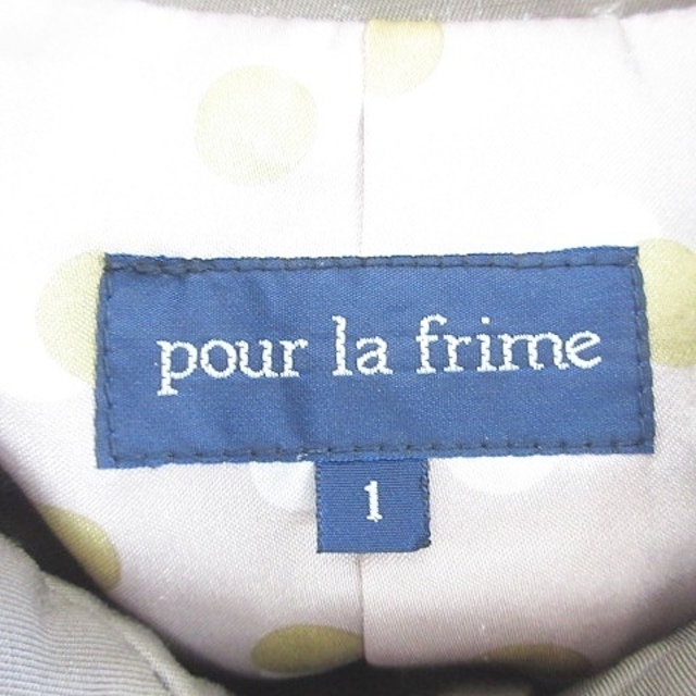 pour la frime(プーラフリーム)のプーラフリーム コート 七分袖 ステンカラー ギャザー カーキ 1 レディースのジャケット/アウター(その他)の商品写真