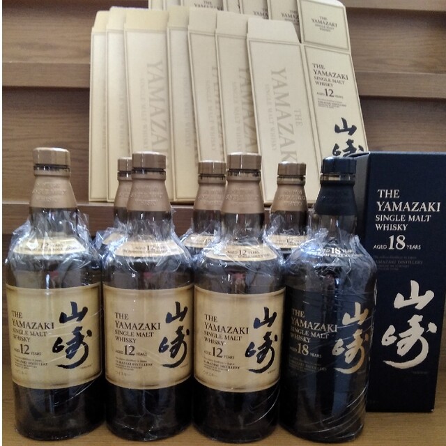 山崎18年 山崎12年×7本 空瓶·空箱 - ウイスキー