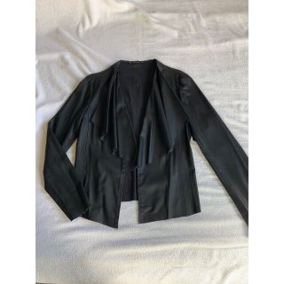 ザラ(ZARA)のZARA BASIC薄手レザー風ポリウレタンジャケット(ノーカラージャケット)