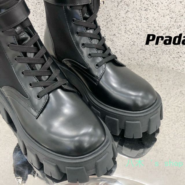 期間限定の激安セール PRADA プラダ ブラッシュドレザー x ナイロン