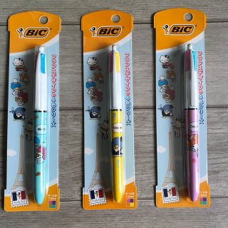 サンリオ(サンリオ)のBiC サンリオキャラクターズ 4色ボールペン 3本セット 新品 未使用 未開封(ペン/マーカー)