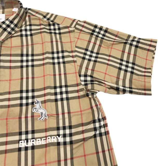 BURBERRY(バーバリー)のバーバリー ノバチェック コットンシャツ ベージュ 8032393 #40 EU 半袖 ユニコーン レディースのトップス(シャツ/ブラウス(半袖/袖なし))の商品写真