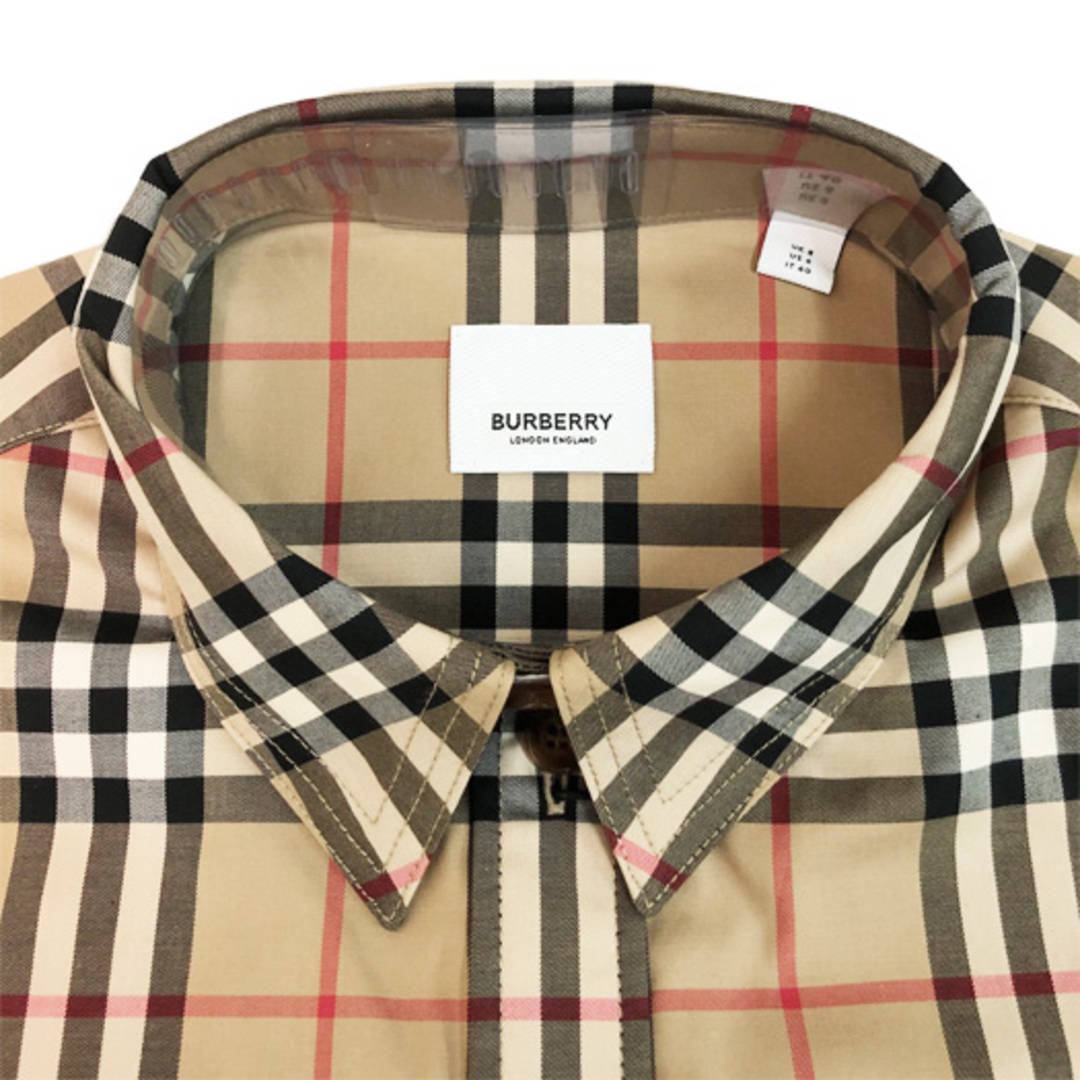 BURBERRY(バーバリー)のバーバリー ノバチェック コットンシャツ ベージュ 8032393 #40 EU 半袖 ユニコーン レディースのトップス(シャツ/ブラウス(半袖/袖なし))の商品写真