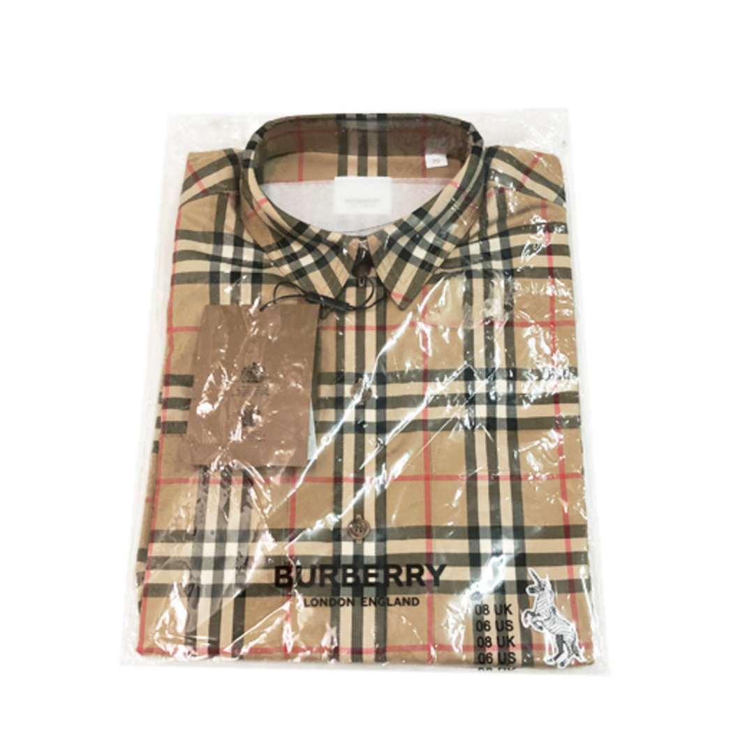 BURBERRY(バーバリー)のバーバリー ノバチェック コットンシャツ ベージュ 8032393 #40 EU 半袖 ユニコーン レディースのトップス(シャツ/ブラウス(半袖/袖なし))の商品写真