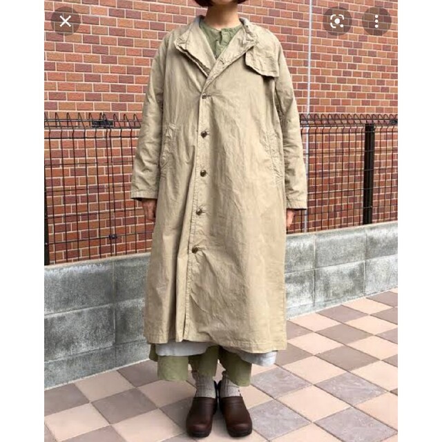 発送8/20以降】nest Robe スーピマコットンノーカラーコート(黒