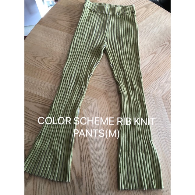 最終価格●COLOR SCHEME RIB KNIT PANTS(M)レディース