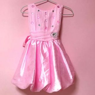 新品タグBarbie黒×ピンクドットリボンドレスワンピ140発表会3万パーティー